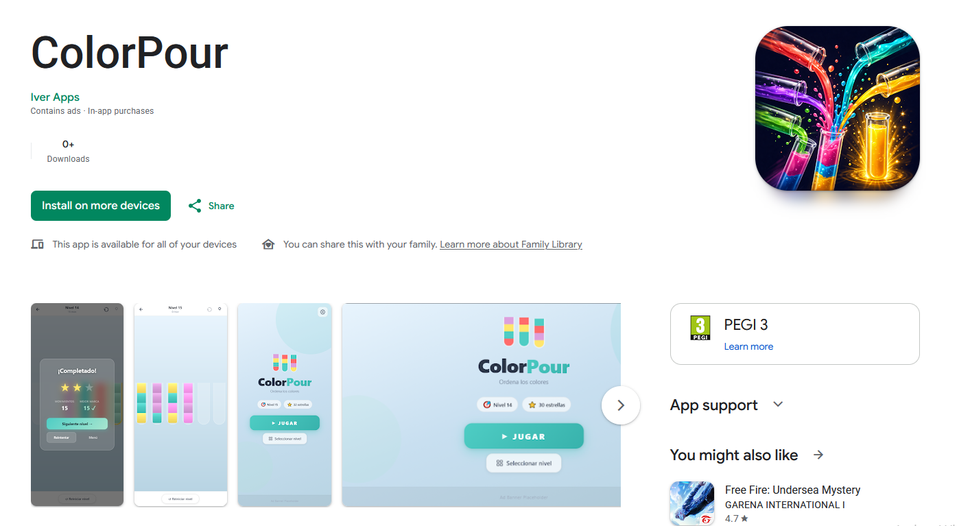 ColorPour — juego de puzles de colores en Google Play